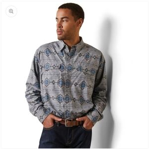 Ariat VentTEK Moon Mist Aztec Print Outbound Classic Fit Shirt XL NWOT